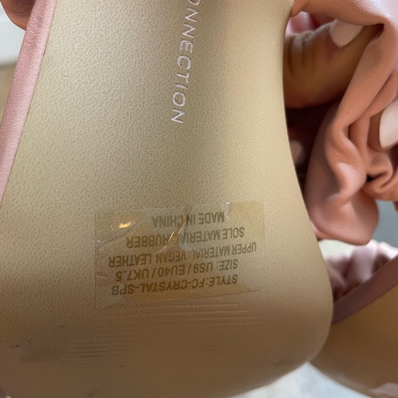 French Connection Ruched Crystal Heel Sandal Blush Size 9 Brand New Women’s - Picture 8 of 8